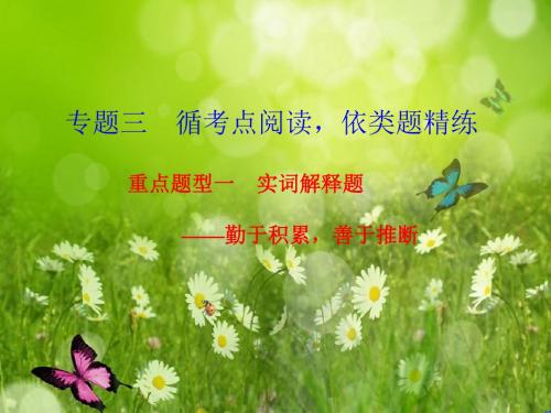 【步步高】高考语文总复习古代诗文阅读【配套课件】：第一章 文言文 专题三题型一 实词解释题