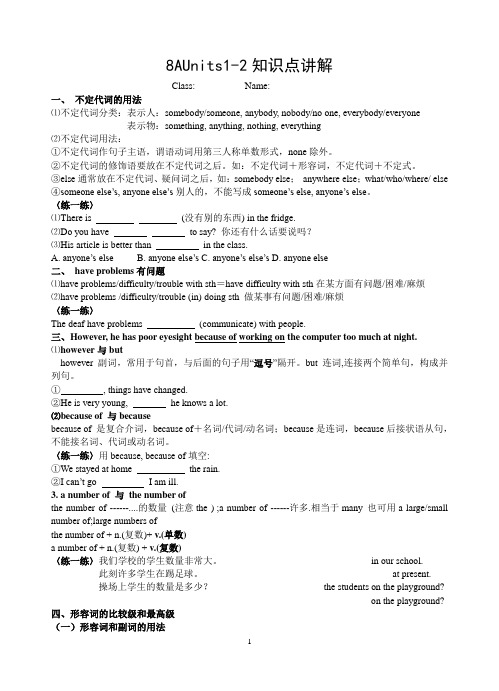 中考复习之8A1知识点讲解