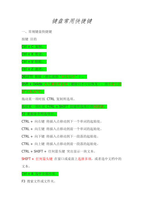 键盘常用快捷键