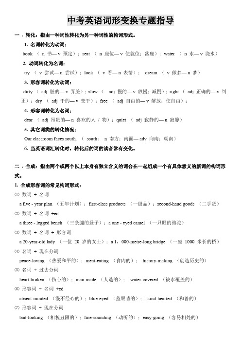 【中考英语核心词汇】词形变换专题指导