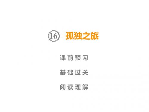 人教部编版九年级语文课件：上册  第4单元  16 孤独之旅(共40张PPT)
