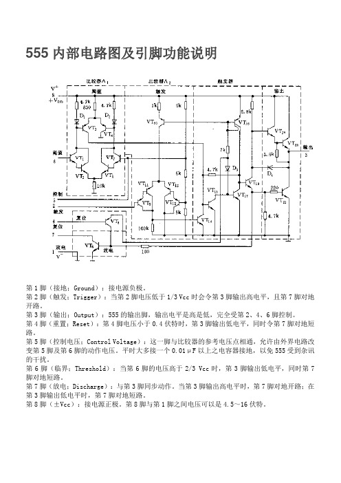 555内部电路图及引脚功能说明