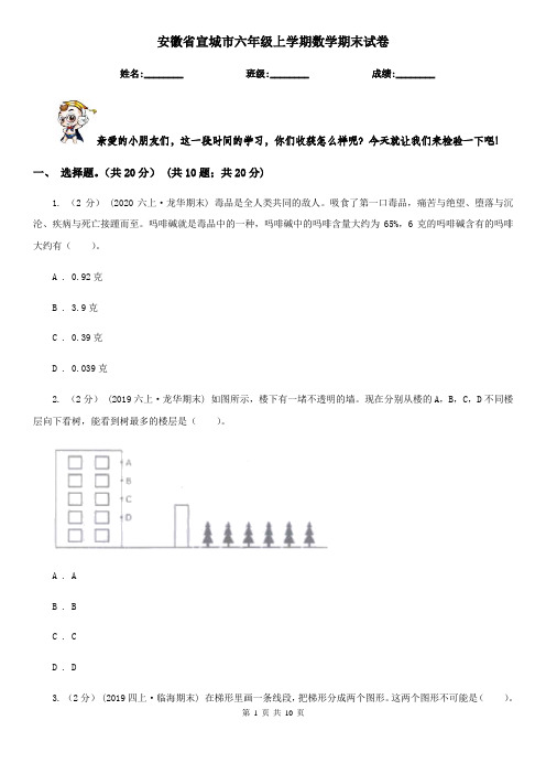 安徽省宣城市六年级上学期数学期末试卷
