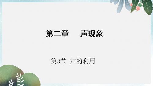八年级物理上册 第二章 第三节 声的利用课件 (新版)新人教版