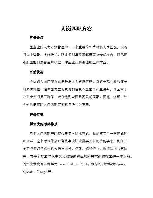人岗匹配方案