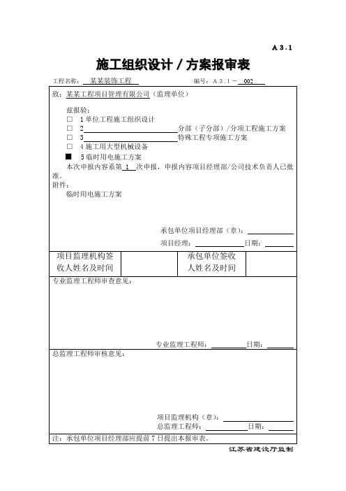 01施工组织设计、方案报审表