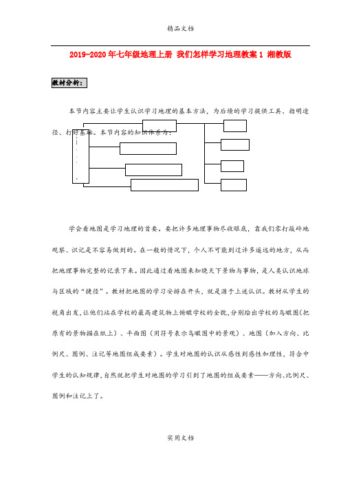 2021年七年级地理上册 我们怎样学习地理教案 湘教版