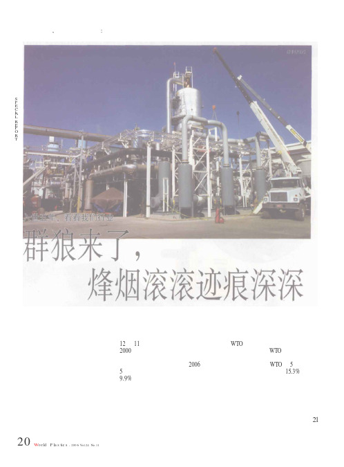 入世五年,看看我们行业 群狼来了,烽烟滚滚迹痕深深——跨国企业加快投资中国塑料和树脂产业