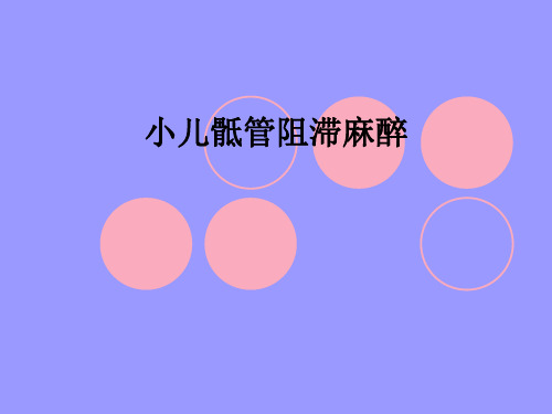小儿骶管阻滞麻醉ppt课件