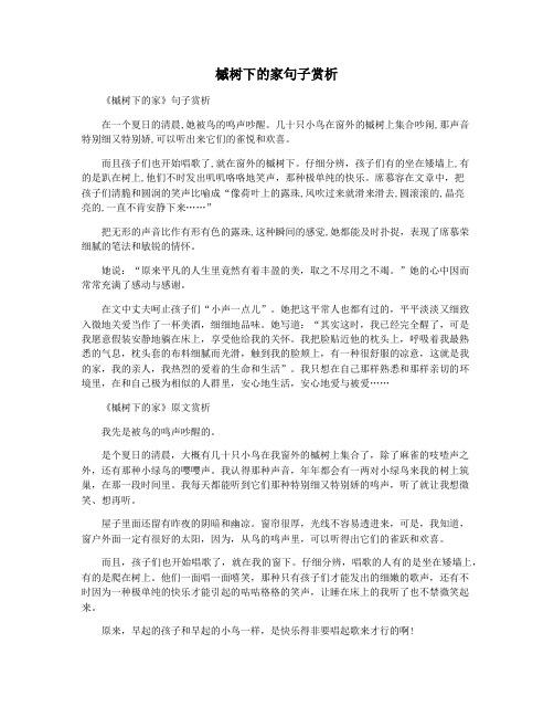 槭树下的家句子赏析
