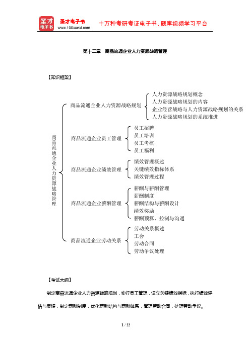 经济师《商业经济专业知识与实务(中级)》章节题库详解(商品流通企业人力资源战略管理)【圣才出品】