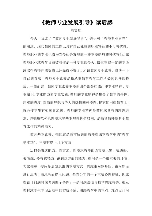 教师专业发展引导