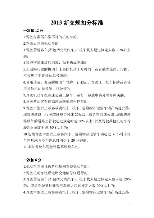 驾考宝典课目一必过秘籍_1.2013新交规扣分标准
