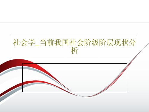 社会学_当前我国社会阶级阶层现状分析39页PPT