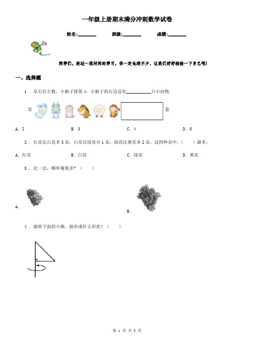 一年级上册期末满分冲刺数学试卷