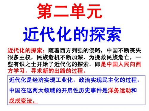 人教版八年级近代史复习第二单元近代化的探索