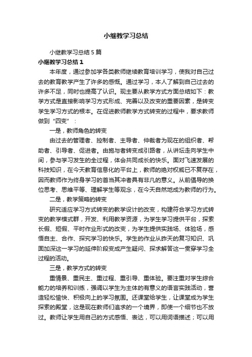 小继教学习总结5篇