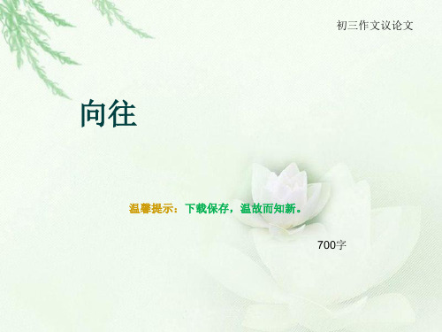初三作文议论文《向往》700字