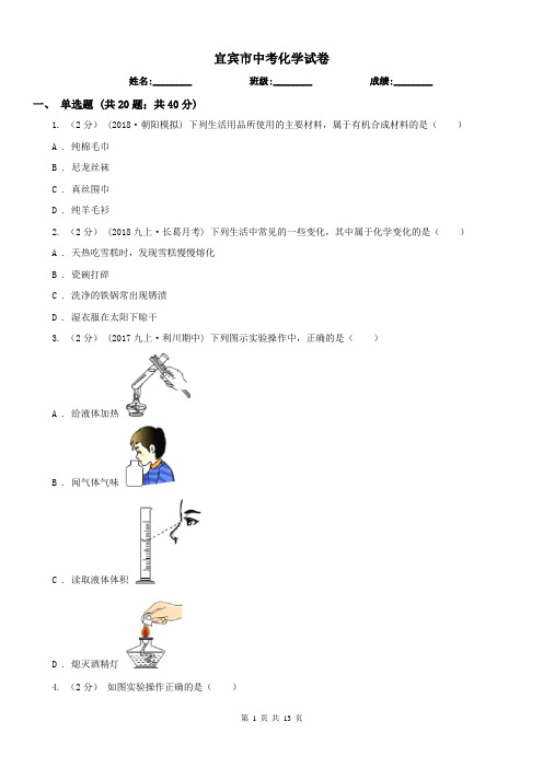 宜宾市中考化学试卷