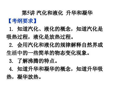 第5讲汽化和液化  升华和凝华