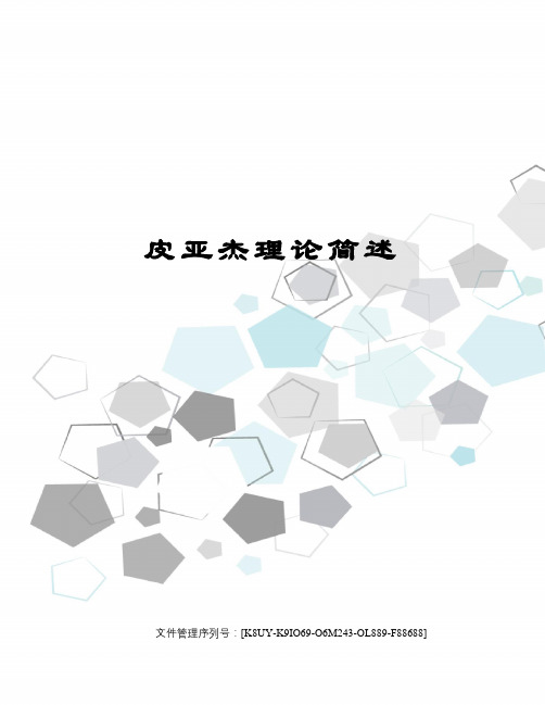 皮亚杰理论简述