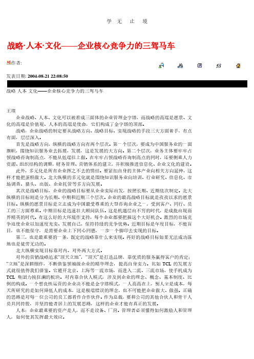 战略·人本·文化——企业核心竞争力的三驾马车.pdf