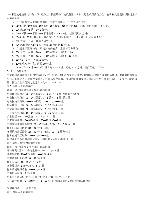 400米运动员速度耐力训练方法