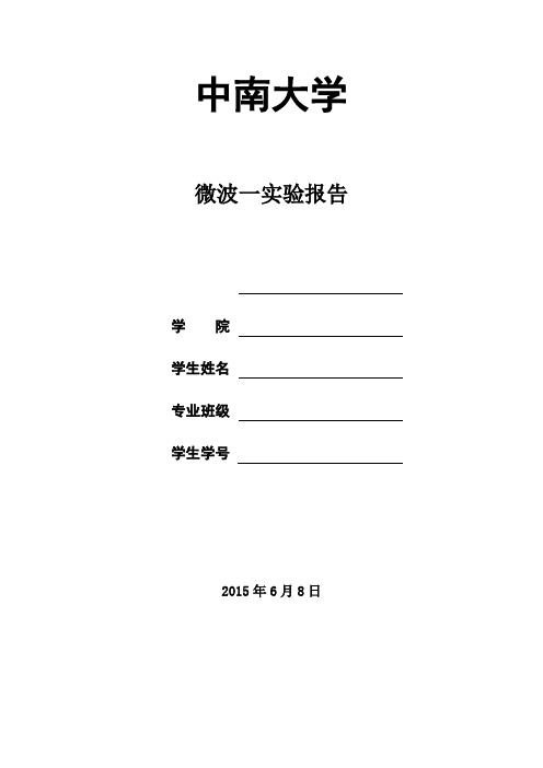 微波实验一