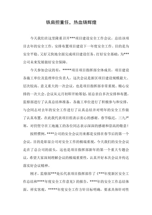 铁肩担重任 热血铸辉煌