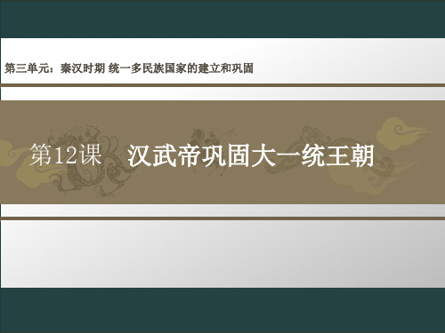 第12课 汉武帝巩固大一统王朝  说课课件