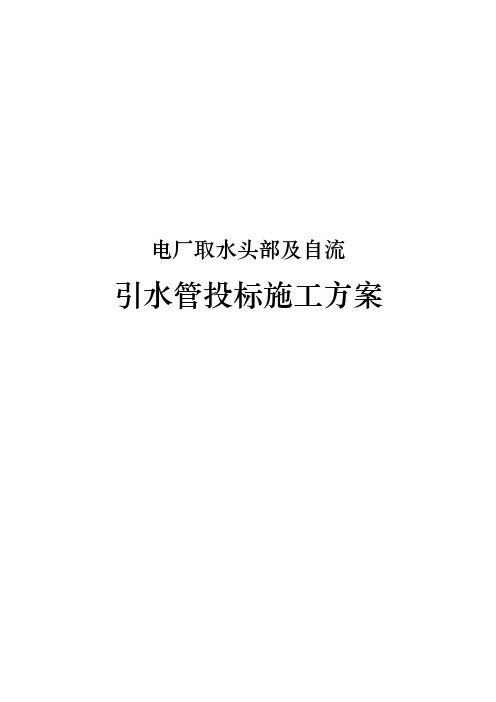 电厂取水头部与自流引水管招投标工程施工组织设计方案