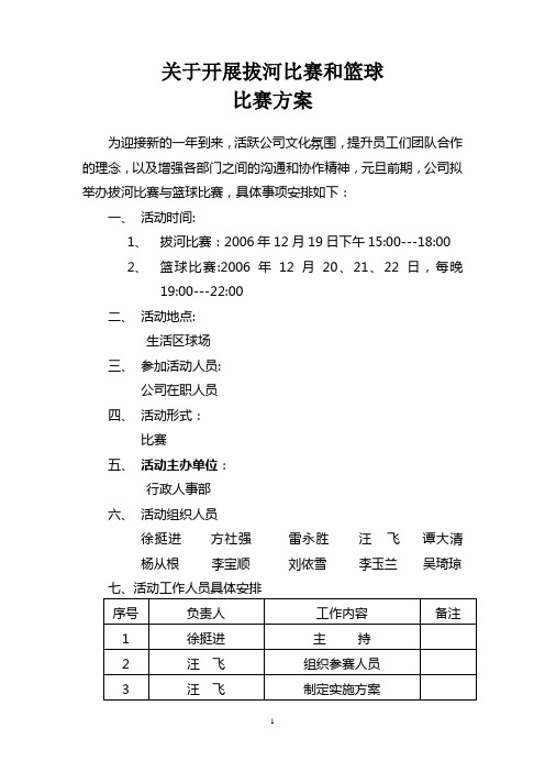 关于2007年元旦前夕活动策划方案_