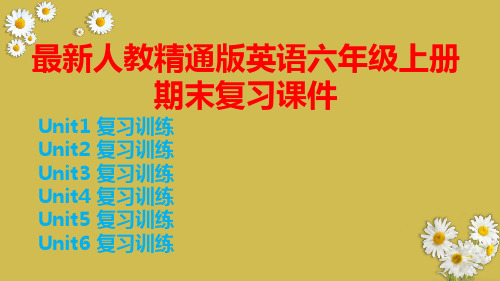 最新人教精通版英语六年级上册期末复习训练