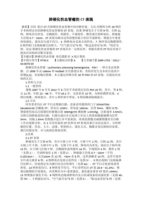 肺硬化性血管瘤的CT表现25