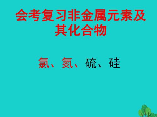 湖南省长沙市高中化学非金属及其化合物硅硫会考复习课件