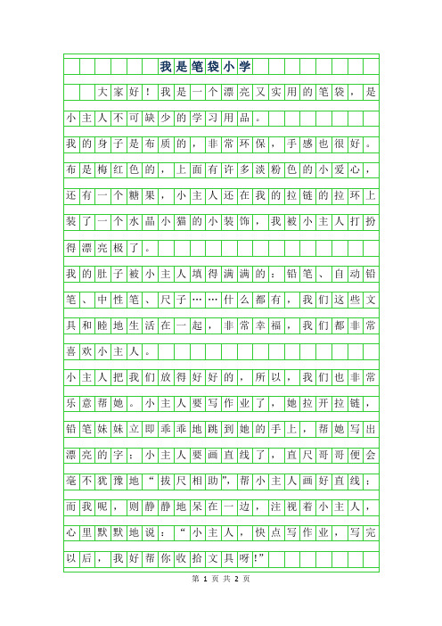 2019年我是笔袋小学作文