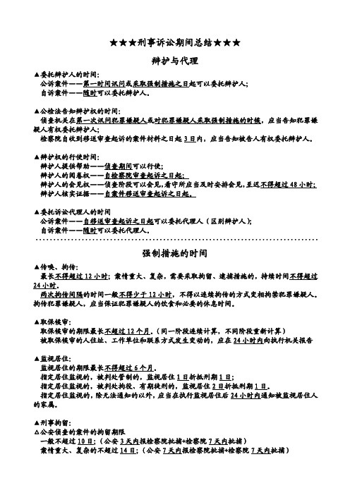 刑事诉讼期间总结