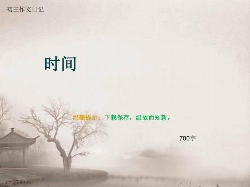 初三作文日记《时间》700字(总9页PPT)