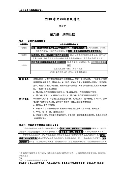 2013年陈少文刑诉全版讲义第二部分(证据)