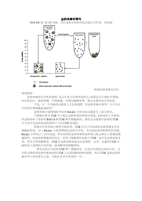 金纳米棒有毒吗