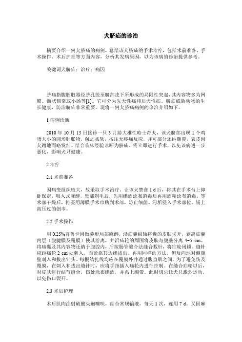 犬脐疝的诊治