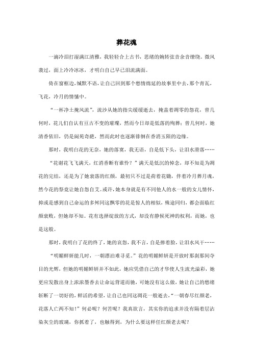 葬花魂_初中初一作文800字