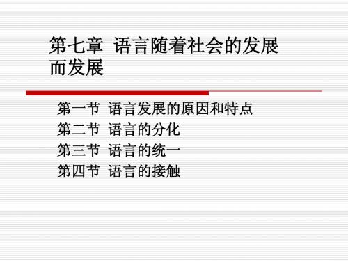 第七章  语言随着社会的发展而发展