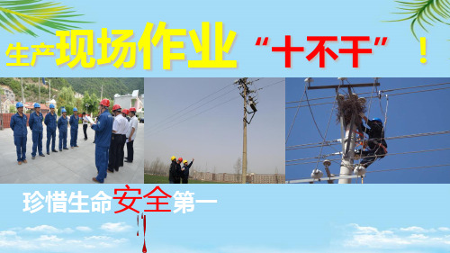【精】电力系统“十不干”