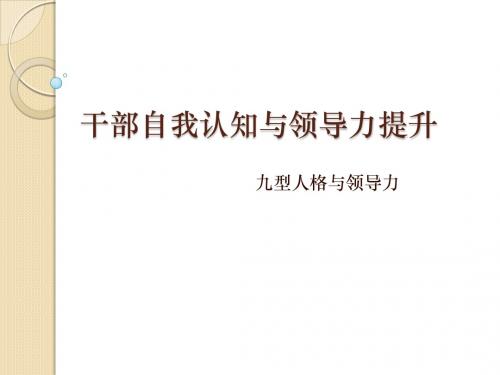 九型人格与领导力培训
