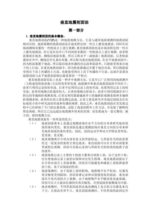垂直地震剖面的基本概念