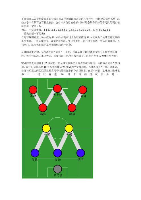 足球阵型战术分析(1)