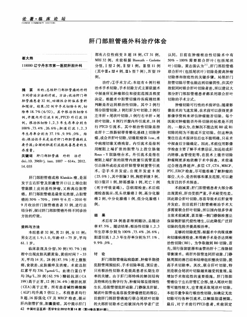 肝门部胆管癌外科治疗体会