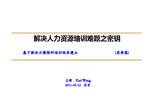 基于胜任力模型的培训体系建立(实务篇)