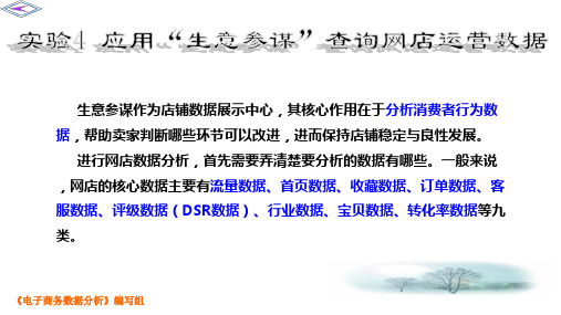 实验4：应用“生意参谋”查询网店运营数据